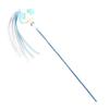 Funny Cat Stick Toy Flexible Long Pole Cat Teaser Wand with Bell And Tassel Interactive Pom-Poms Teaser Wand for Indoor Cats