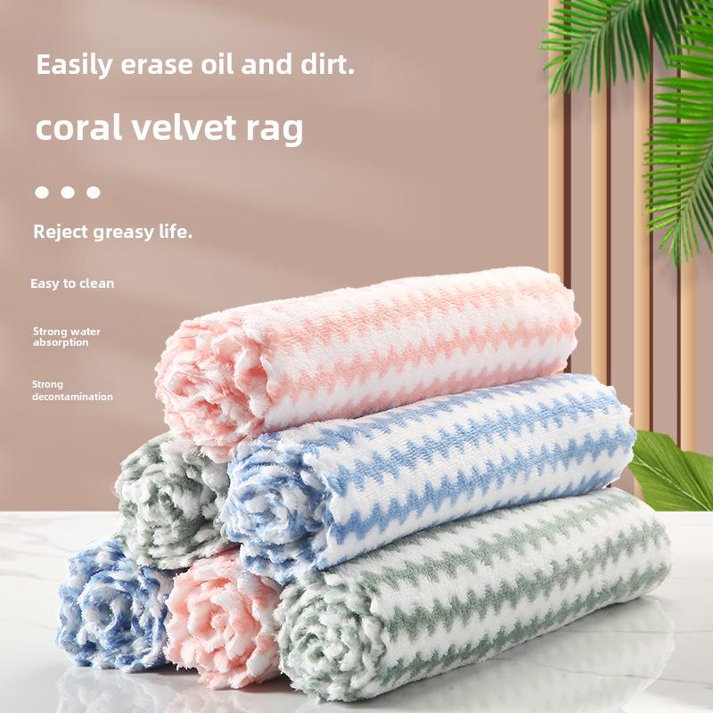 Absorbent Cotton Dishwashing Cloths: Non-Stick Oil Kitchen Towels for Cleaning Tables and Dishes.