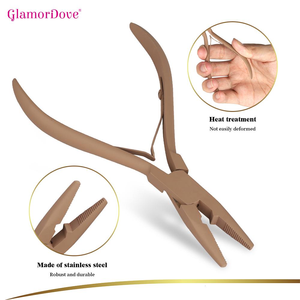 1 Pcs Professional Micro Ring Hair Extensions Application Pliers Tool Kit For Micro Link Beads Closer Plier
