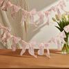 Top Quality Pink Bowknot Banner Hanging Pendant Garlands For Girls Princess Birthday Party Decor Baby Shower Wedding Party Photo