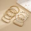 Europe, America, Baroque Pearl Beaded Multi-layer Bracelet, Retro CCB Round Bead Elastic Bracelet Set