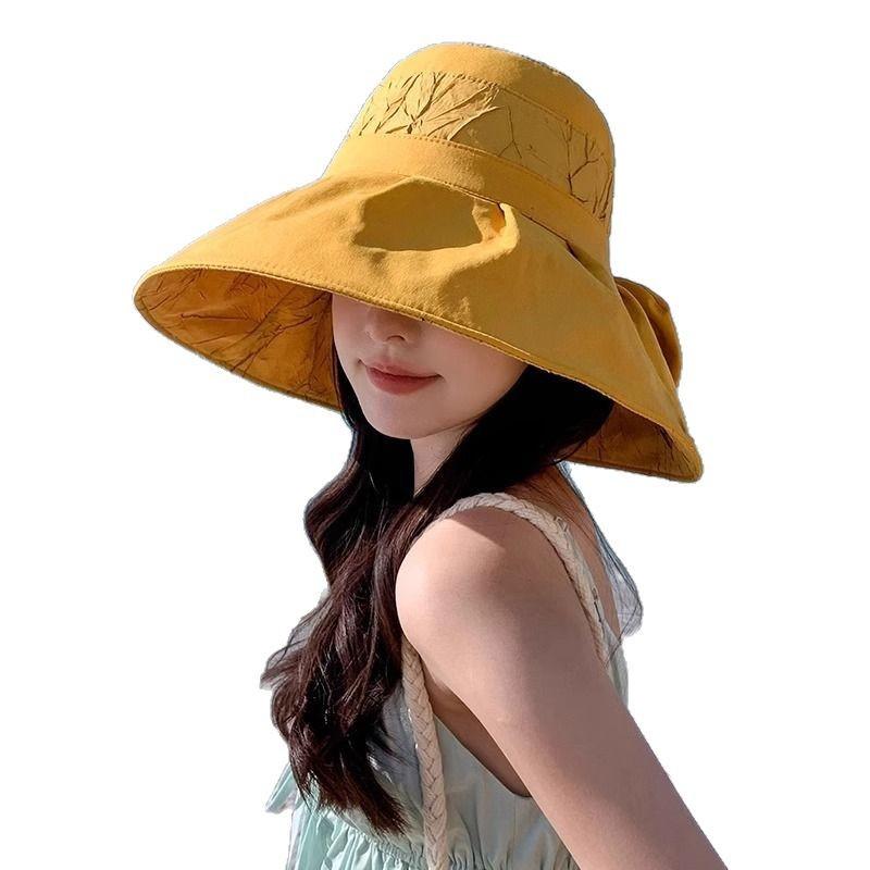 Outdoor Versatile Splicing Bow with Big Brim Covering The Face Sun Hat Sun Hat Women Sun Protection Summer UV Protection