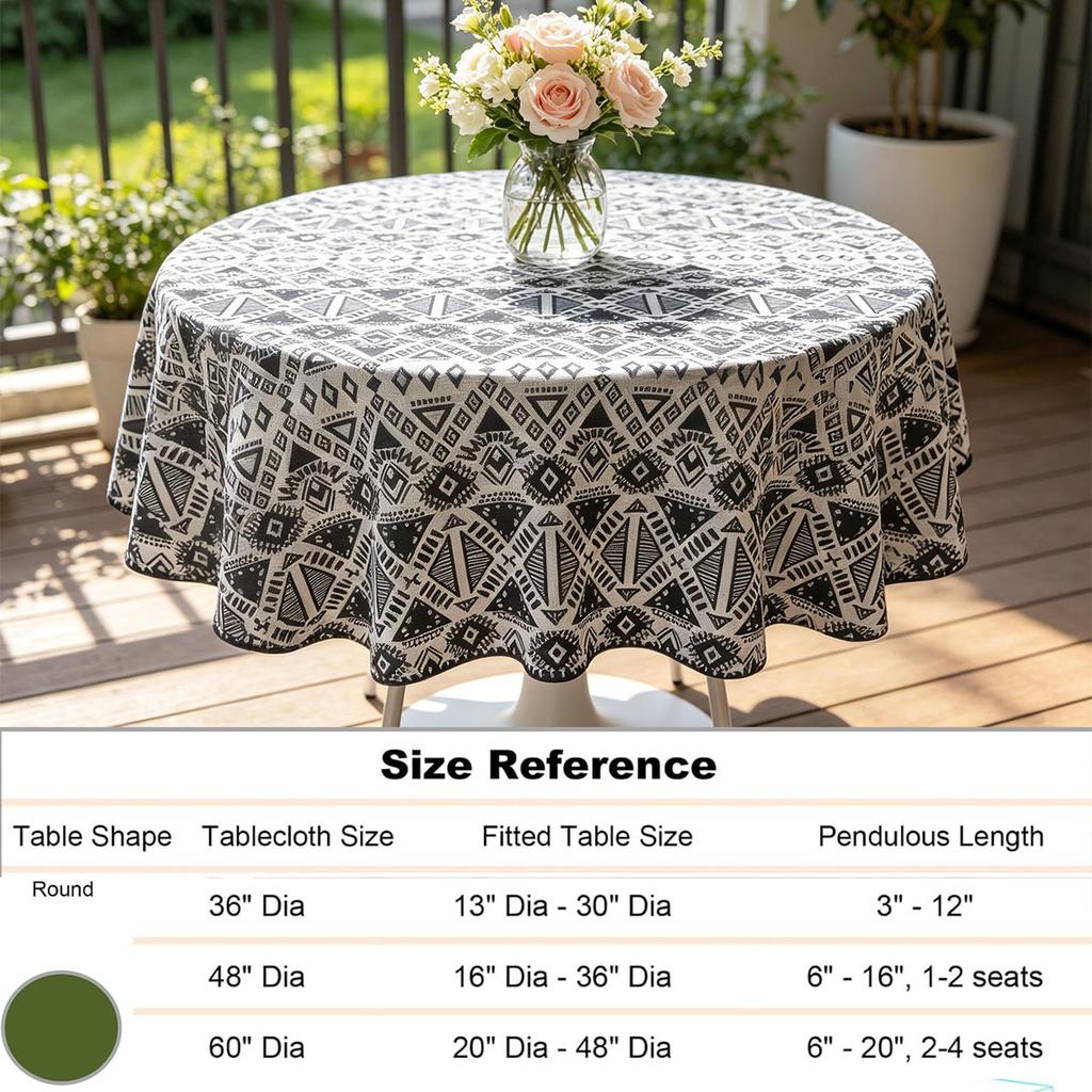 Kitchen Dining Room Tea Table Use Decorative Round Cotton Tablecloth