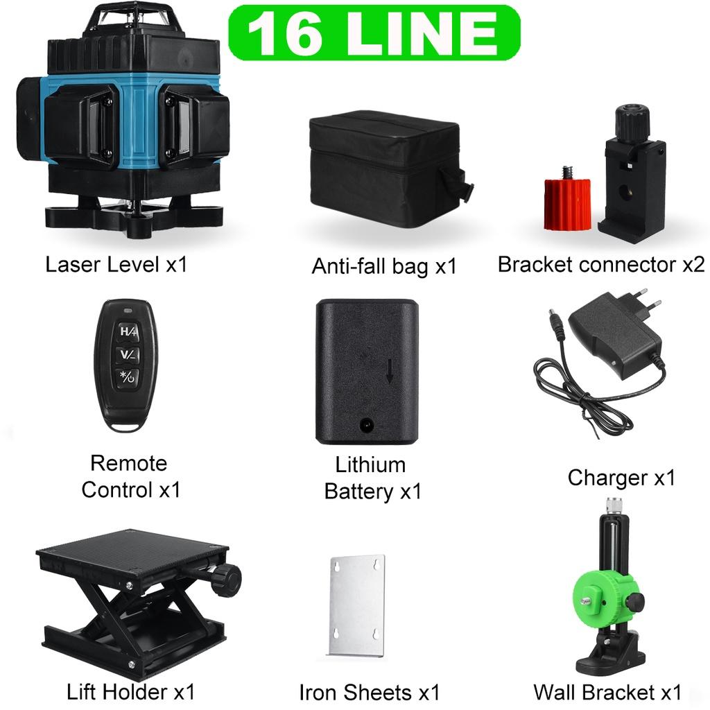 3D/4D 16/12/8 Lines Level Self-Leveling 360 Horizontal And Vertical Cross Super Powerful Green Laser Level Laser Level