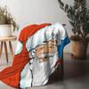 Santa Claus Throw Blanket Christmas Reindeer Festive Holiday Cozy Fleece Bedding Gift Decor Holiday Home Decor Xmas Gift
