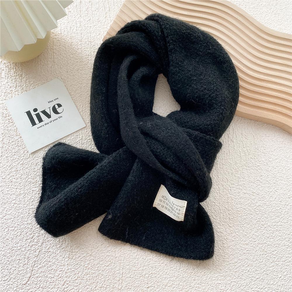 Écharpe femme automne hiver mode couleur unie tricoté écharpe chaude