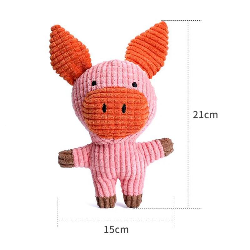 Animal Shape Plush Dog Toy Squeaky Pet Chew Toy Small Large Dogs Bite Resistant Teeth Cleaning Puppy Teething Aid Durable Play