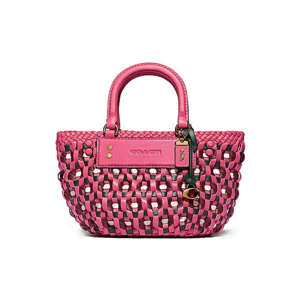 

Coach Woven 16 Leather Tote Bag Women Tote Magenta 603-B4QUK Basic Set (Bag+Dust Bag)