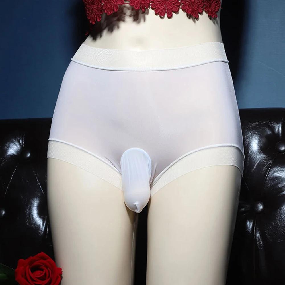 Sexy See Through Men Brief Sissy Pouch Panties Sheer Panties Mid Waist Bikini Briefs Cross Dresser Underwear Breathable Lingerie