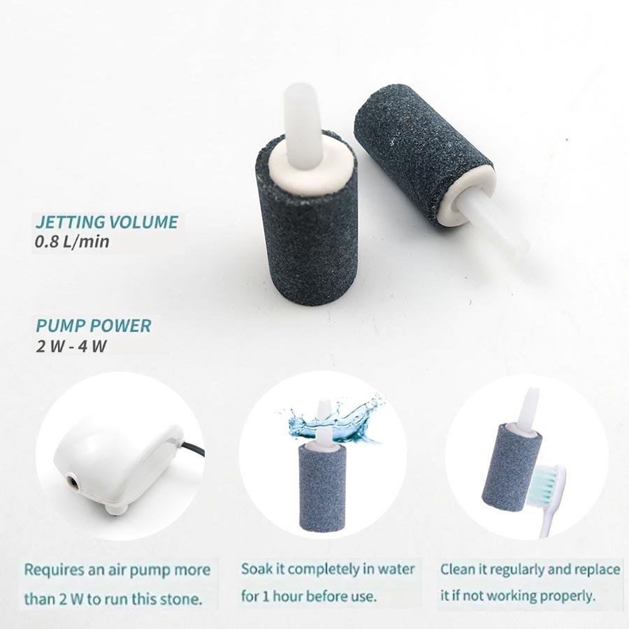 3-12 Stück Zylindrische Luftsteine für Aquarien - Luftpumpenzubehör für Belüftungspumpen für Aquarien und hydroponische Belüftungsplatten