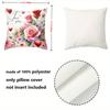 Pink Roses Hearts Valentine's Day Throw Pillows Polyester pillowcase, sofa decorative cushion cov Headboard Pillow