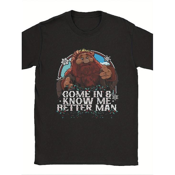 Men S The Magician S Christmas Carol T-Shirt - Ebenezer Scrooge & Tiny Tim Vintage Graphic Tee, Soft Breathable Short Sleeve Shirt for Christmas S чёрный