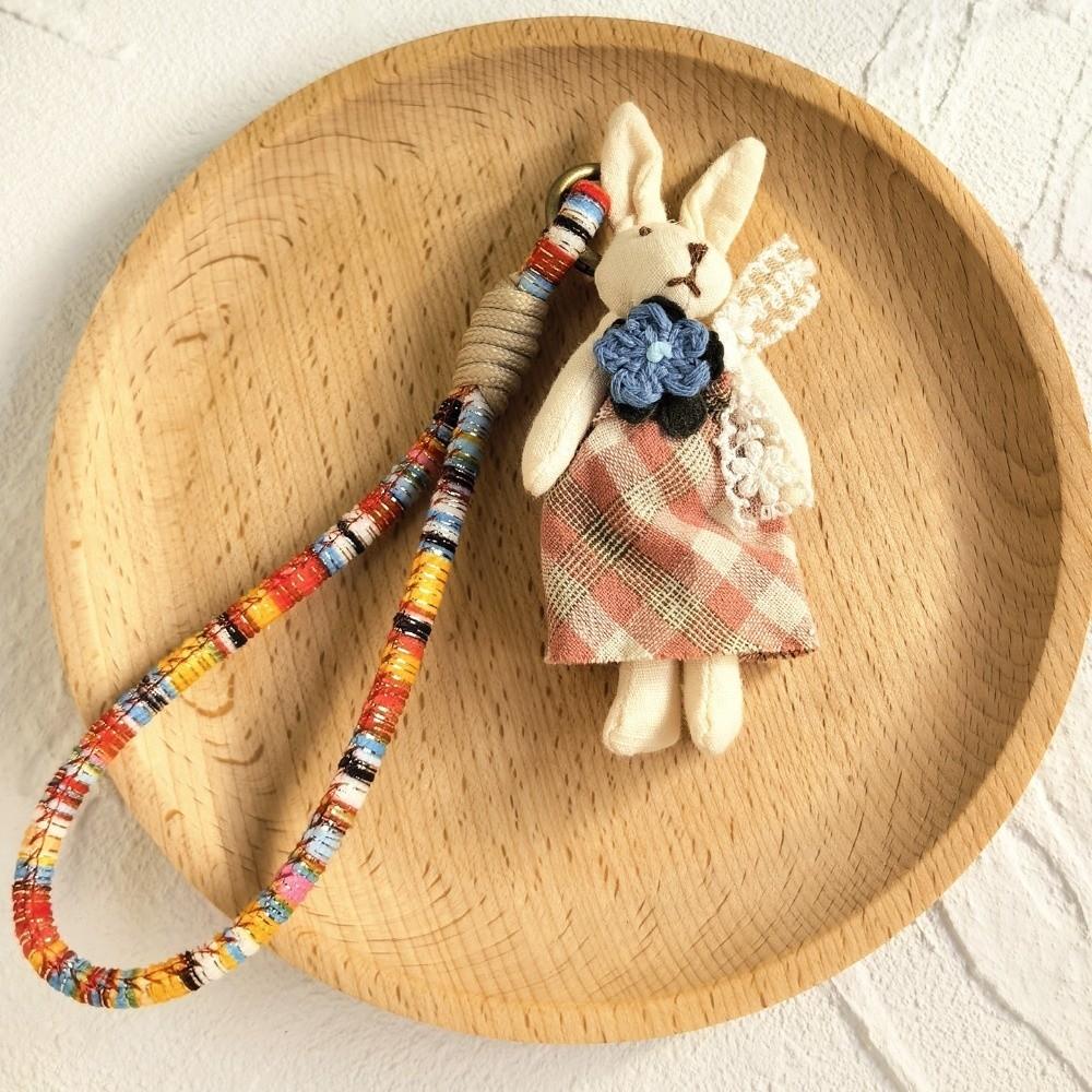 Kitty Handmade Animal Pendant Rabbit Korean Style Keychain Creative Cat Dog Keyring  Backpack Decor