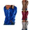 Damen Lässige Tunika Rundhalsausschnitt Langarm Sternenprint T-Shirt Top Bluse Für Täglichen Komfort Und Stil