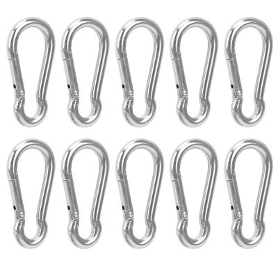10ks Pružinový hák Nerezová Karabina Bezpečnostní lano Závěsná přezka Příslušenství