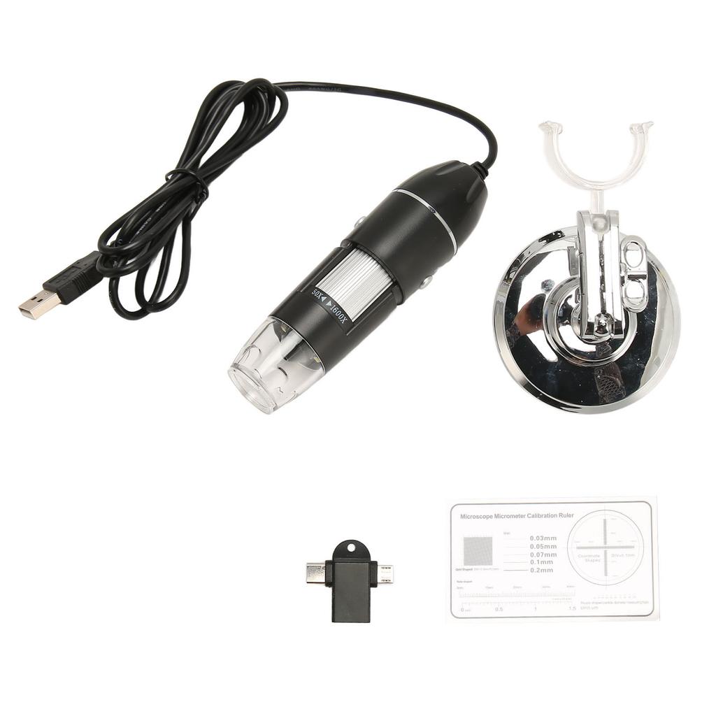 USB Digital Microscope 1600X Magnification 8 LED Portable HD Digital Microscope for Windows for OS X