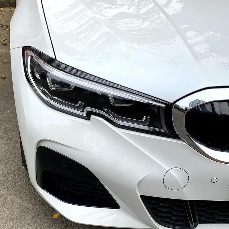 For BMW 3 Series G20 320i 325i 330i + Car Front Headlight Eyebrow Eyelids Stickers Body Kit Tuning
