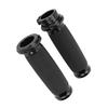 1 Pair Universal Motorcycle 25mm Handgrip Aluminum+Rubber Anti Slip Handlebar Grip Cover(Black)
