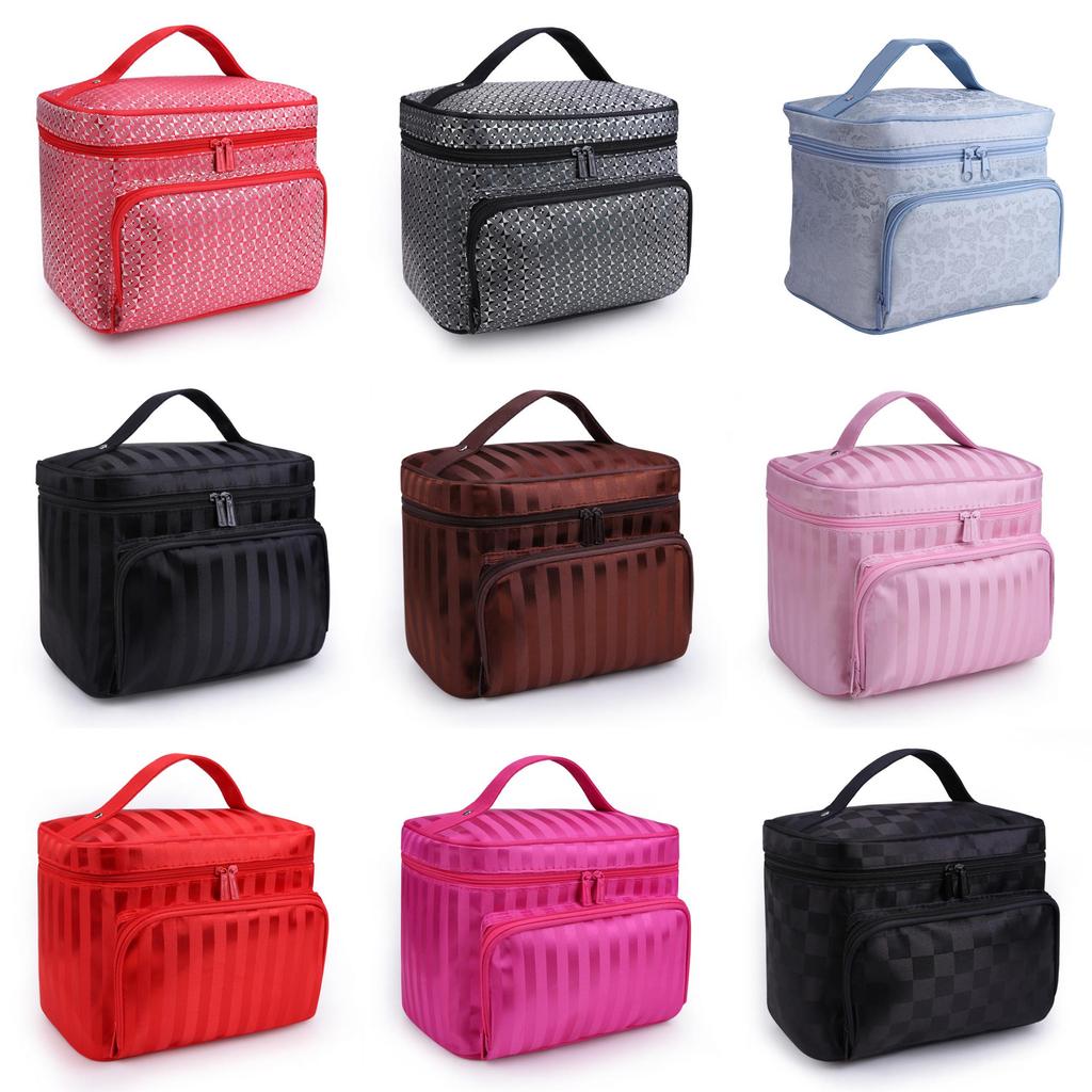 Foldable Travel Makeup Bag With Versatile Storage For Cosmetics And Toiletry Items