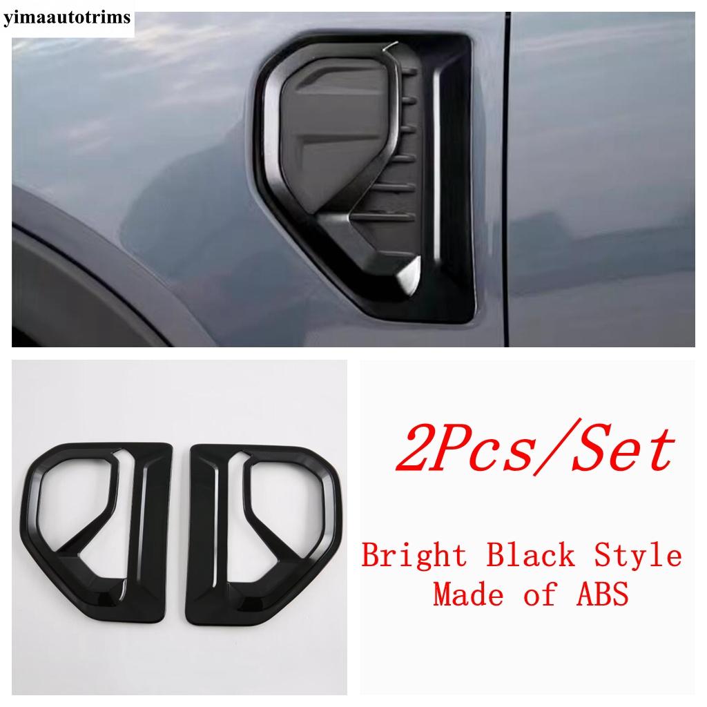 Griglia Cornice Pannello Copertura Parafango Griglia Prese d'Aria Laterali Anteriori Accessori Nero / Fibra di Carbonio Per Ford Ranger 2024