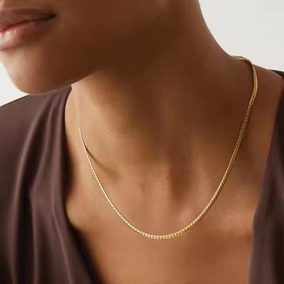 Gioielli di Moda da Donna Acciaio Inossidabile Placcato Oro 18k Collana Girocollo a Catena Serpente Gioielli Impermeabili per Donna