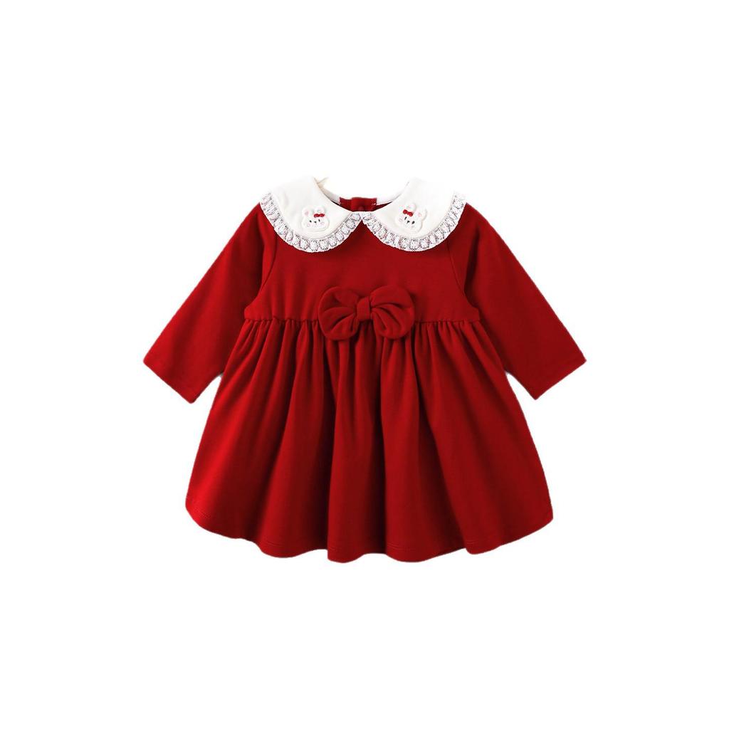 Youqi Baby Girl Birthday Dress - Princess Gown for First Birthday, Spring/Autumn 2026, New Year & Hundred Days Celebration Dress