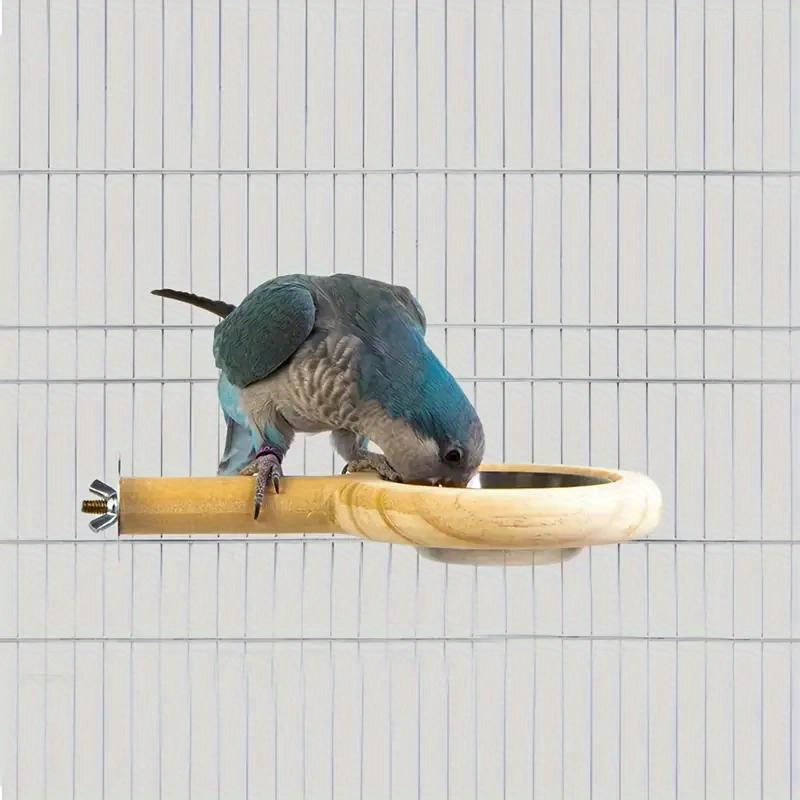 1pc Small and Medium-sized Parrot Stainless Steel Food Bowl, Water Cup, Snack Box, Grinding Claw Stand Pole
