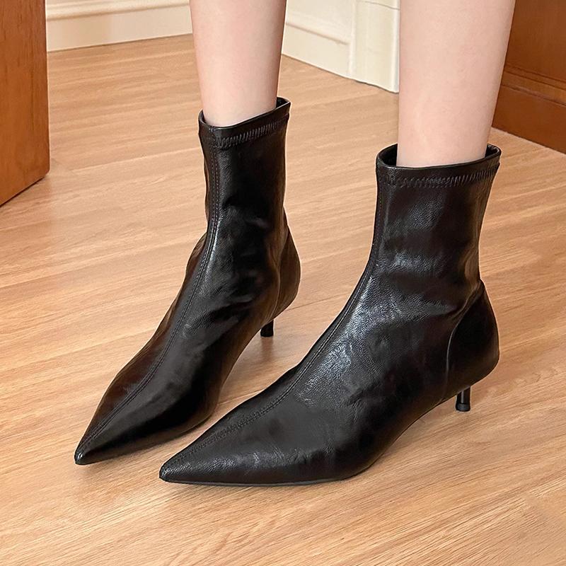 Fashion Ankle Women Boots Designer Dress Heeled Shoes Fashion Pointed Toe Elegant Woman Boots 2025 Winter Pumps Luxury Sexy Mujer Botas