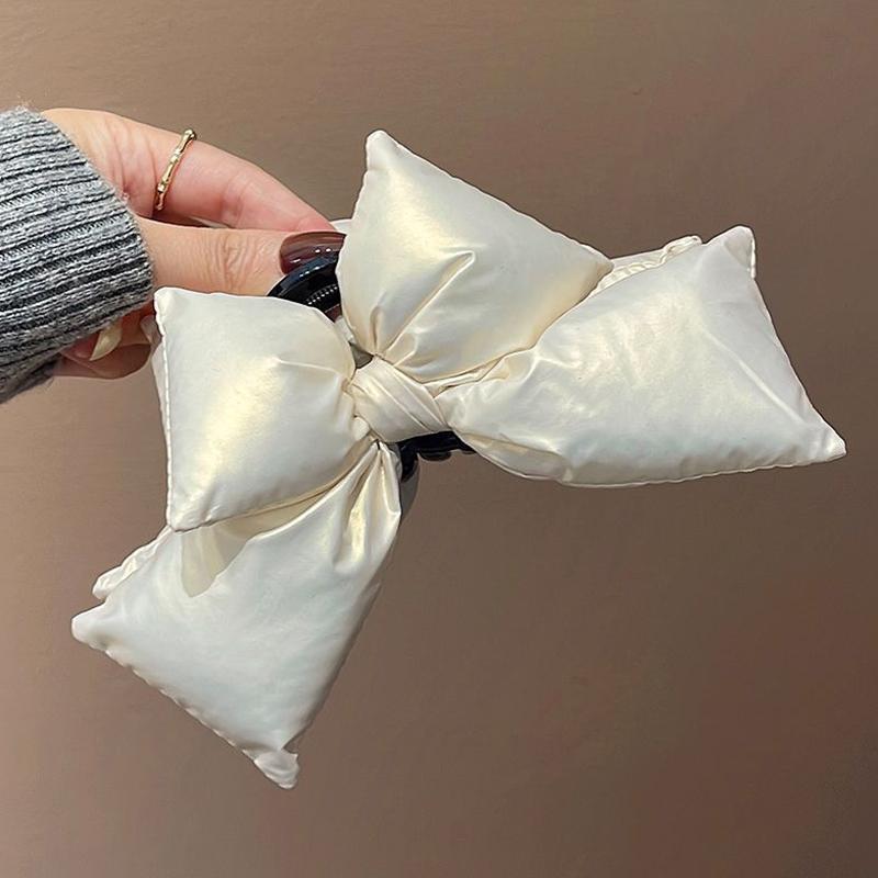 

3D заколка-бантик с хлопковым наполнителем, большая заколка для волос, женские милые аксессуары для волос белый