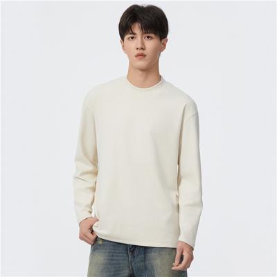 Long Sleeve T-Shirt Men'S Spring And Autumn Men'S Bottom Top Trendy Men'S Solid Color Simple Crew Neck Sweater