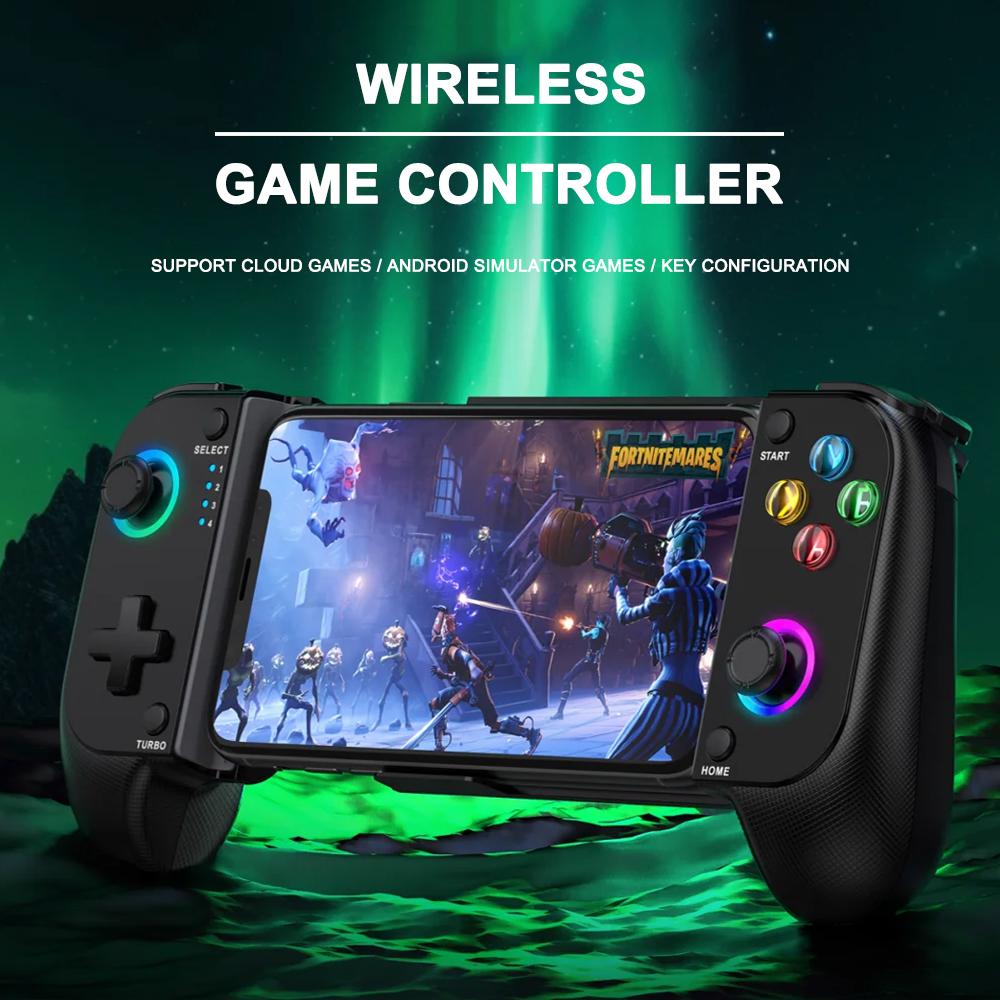 For Mobile Game Controller for iPhone and Android with RGB Light,Support Play PS Remote Play, Xbox Cloud and More