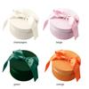 Round Gift Box Ribbon Soft Flannel Present Box for Wedding Candy Xmas Birthdays 3.9 X 6.1in