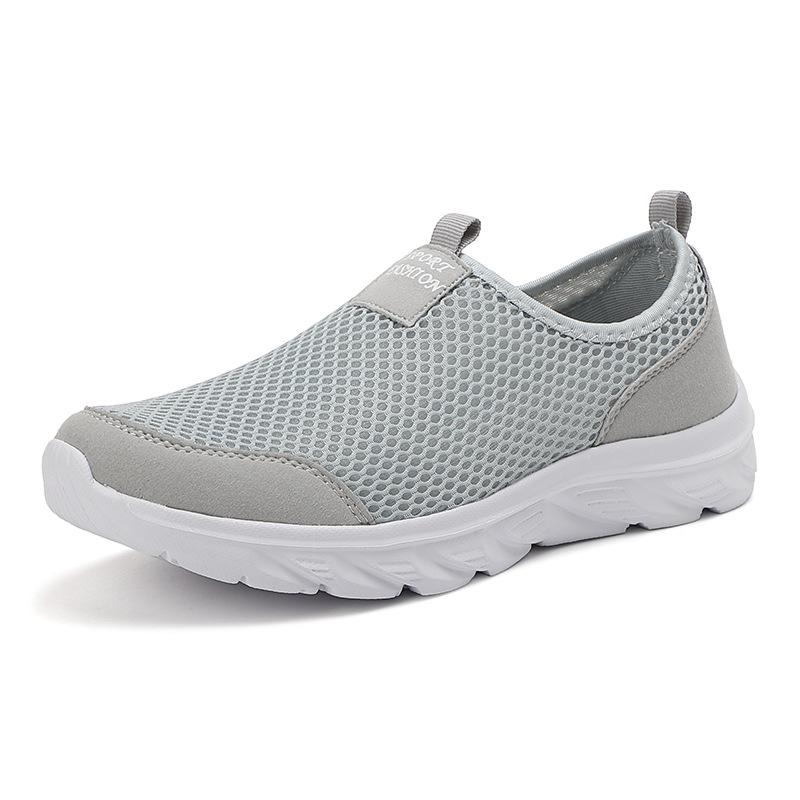 New large size 47 lightweight mesh breathable walking shoes men's soft sole one pedal mesh shoes casual sports shoes men's