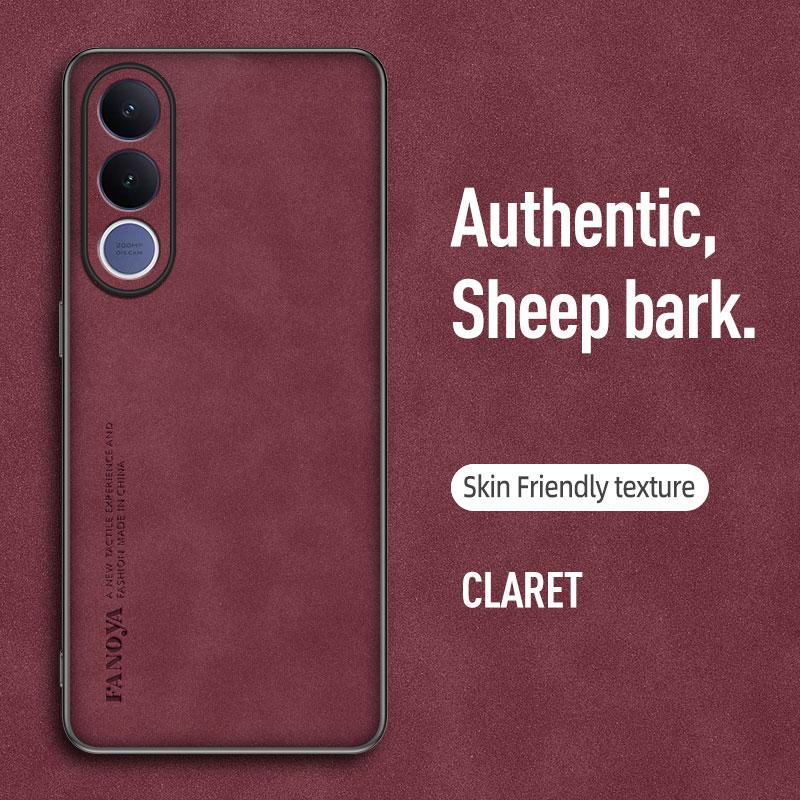 EUCAGR Hülle Für Vivo V70 FE V70FE Schafsleder PU-Leder Rückseitenschutz Anti-Drop Hülle Für Vivo V70 Elite Schutz Funda