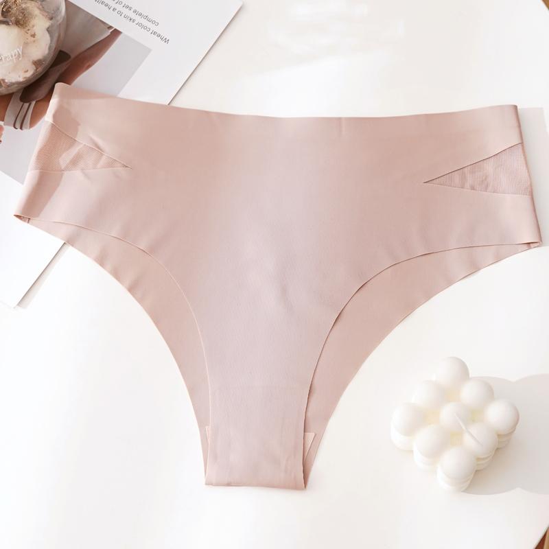 CINOON Sexy No Trace Panties for Women Ice Silk Low Waist Underwear Comfort One Piece Lingerie Underpant Female Intimates