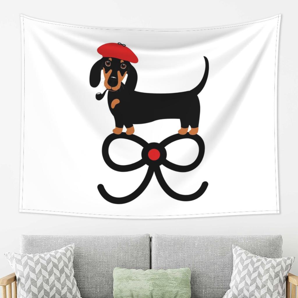 Dachshund Dog Tapestry Wall Hanging Aesthetic Home Decoration Tapestries for Dorm Room