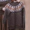 Womens Round Neck Colorblock Loose Knit Sweater Street Style Casual Pullover With Geometric