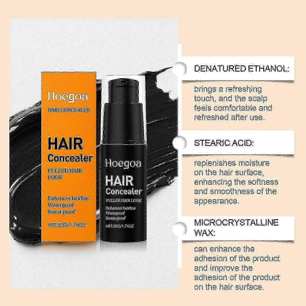 Wasserdichter Schweißresistenter Haaransatz-Abdecker für Männer: Voll abdeckende Creme für Hairfillup, Haaransatz Kopfhaut - 50g