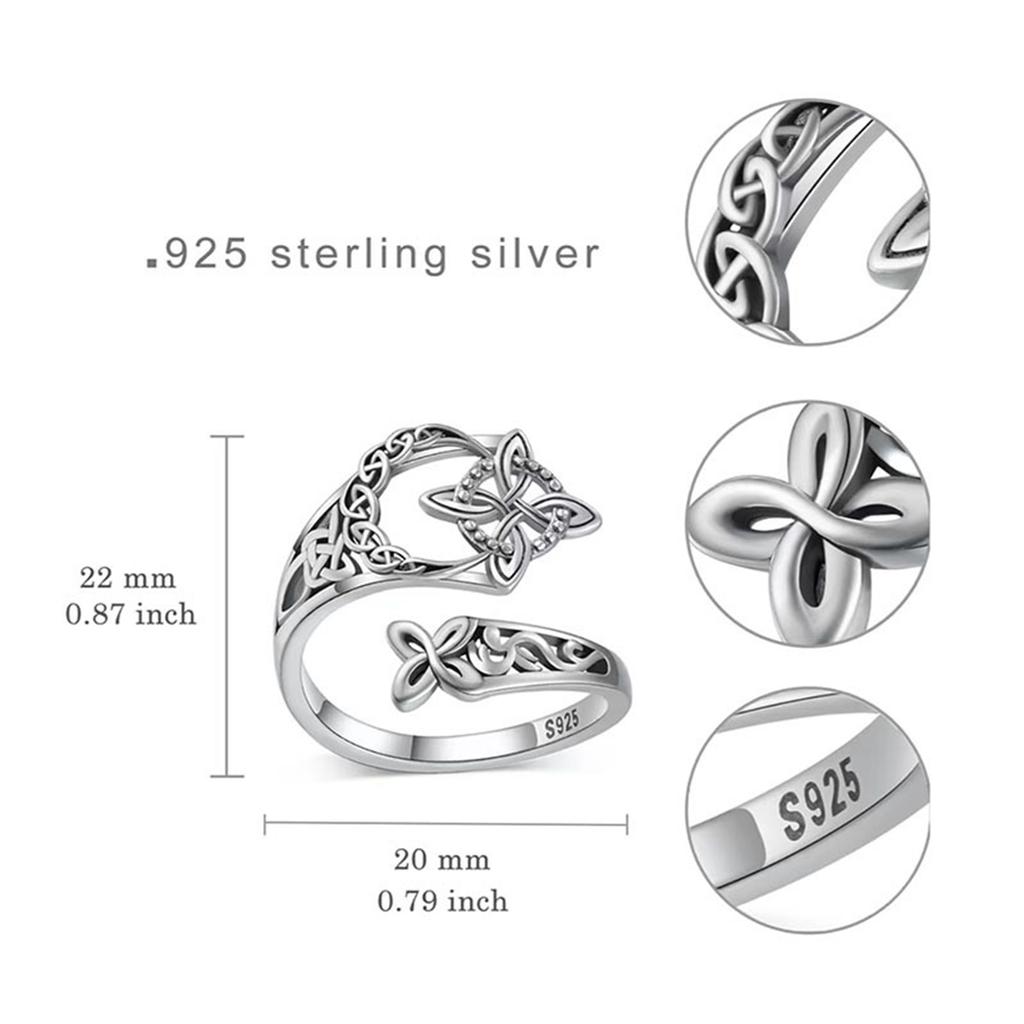 Verstellbarer Hexenknotenring für Damen Schutzkreuz Daumenring Gothic Hexerei Schmuck Geschenk für Sie Mysteriöses Accessoire