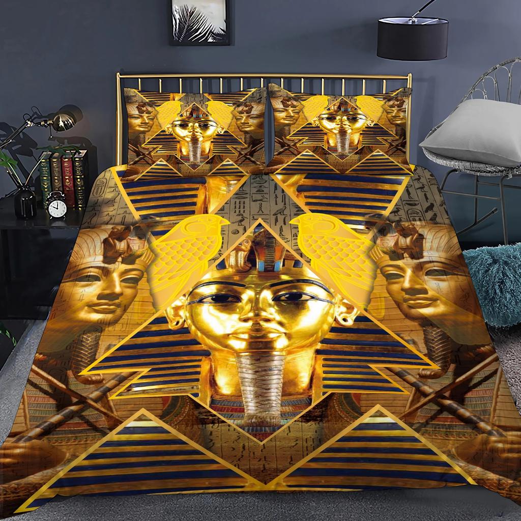Egyptian Pharaoh Bedding Set Queen of Ancient Egypt Quilt Cover King African Tribe Exotic Civilization Polyester Duvet Cover