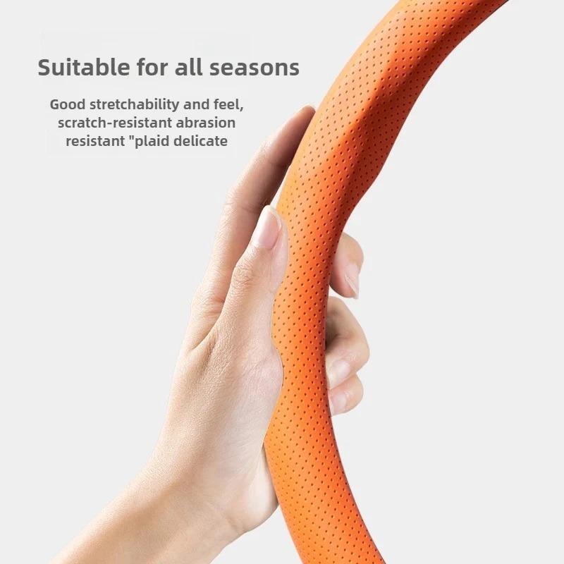 Breathable Leather D cut Auto Steering Wheel Cover For Volkswagen VW Golf 7 MK7 Golf 8 Mk8 Tiguan MK2 Polo Ultra-Thin Non-Slip