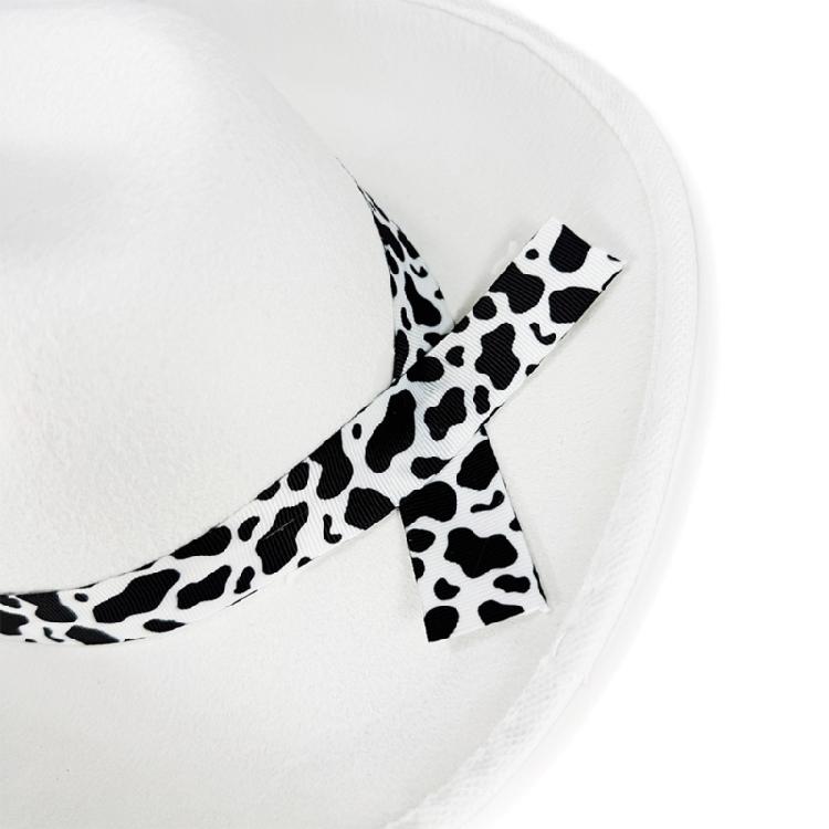 Trendy Cow Embellished Cowboy Hats For Youth Soft Multiple Color Size Photo Props
