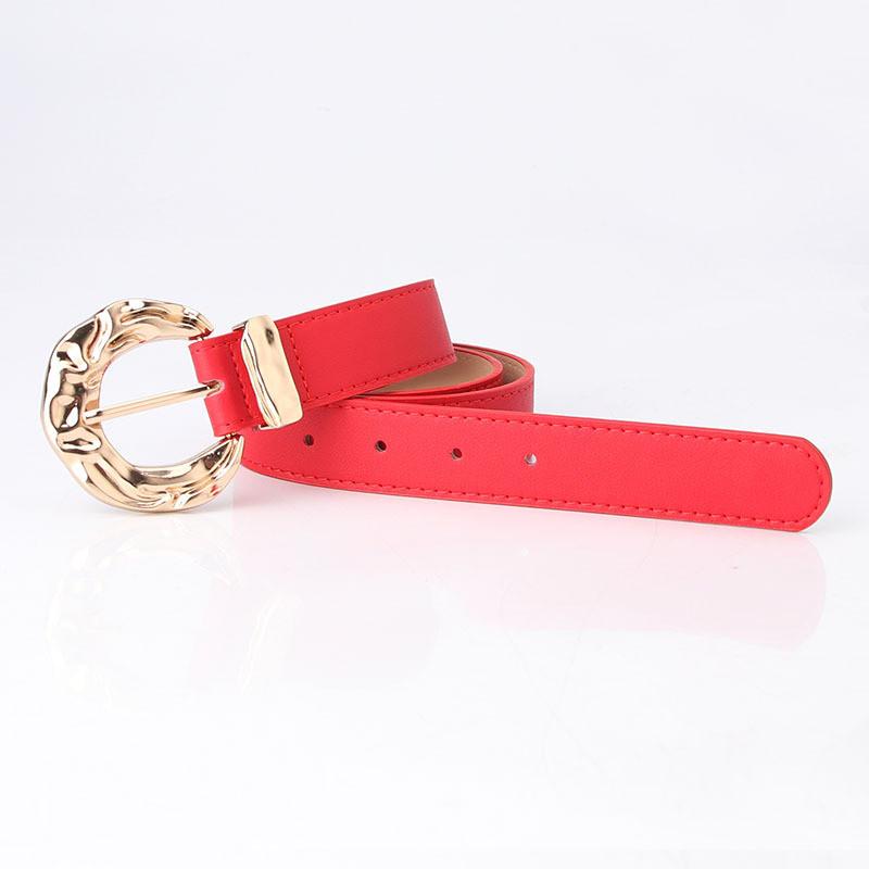 Fashion Womens Pu Belt With Metal Buckle For Casual And Office Wear