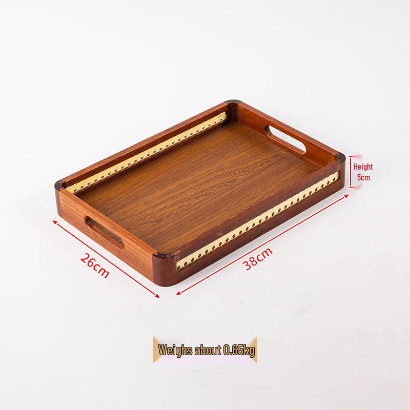 Wooden Rectangular Tea Tray with Metal Grid