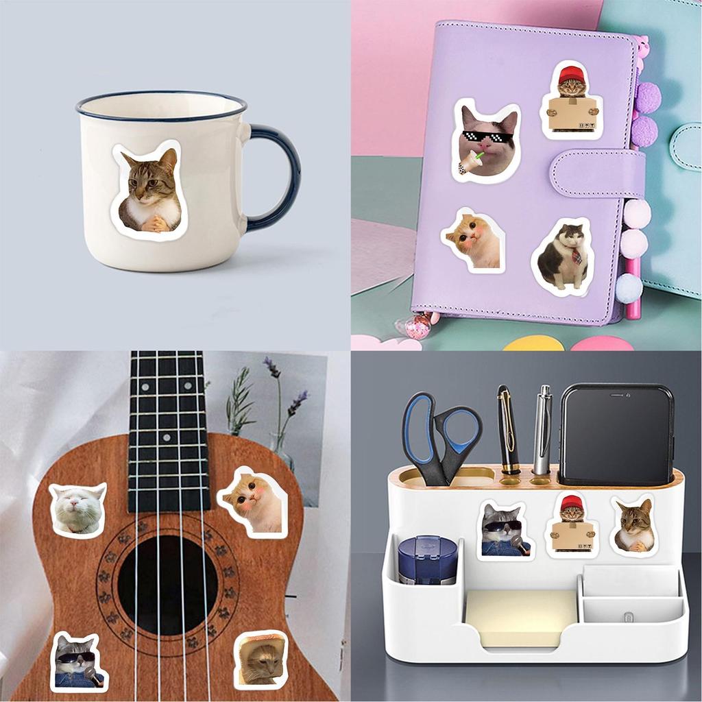 500pcs Kawaii Crazy Cat Sticky Paper Sticker Labels Thank You Sticker Sealing DIY Decoration Scrapbooking Stationery Supplies