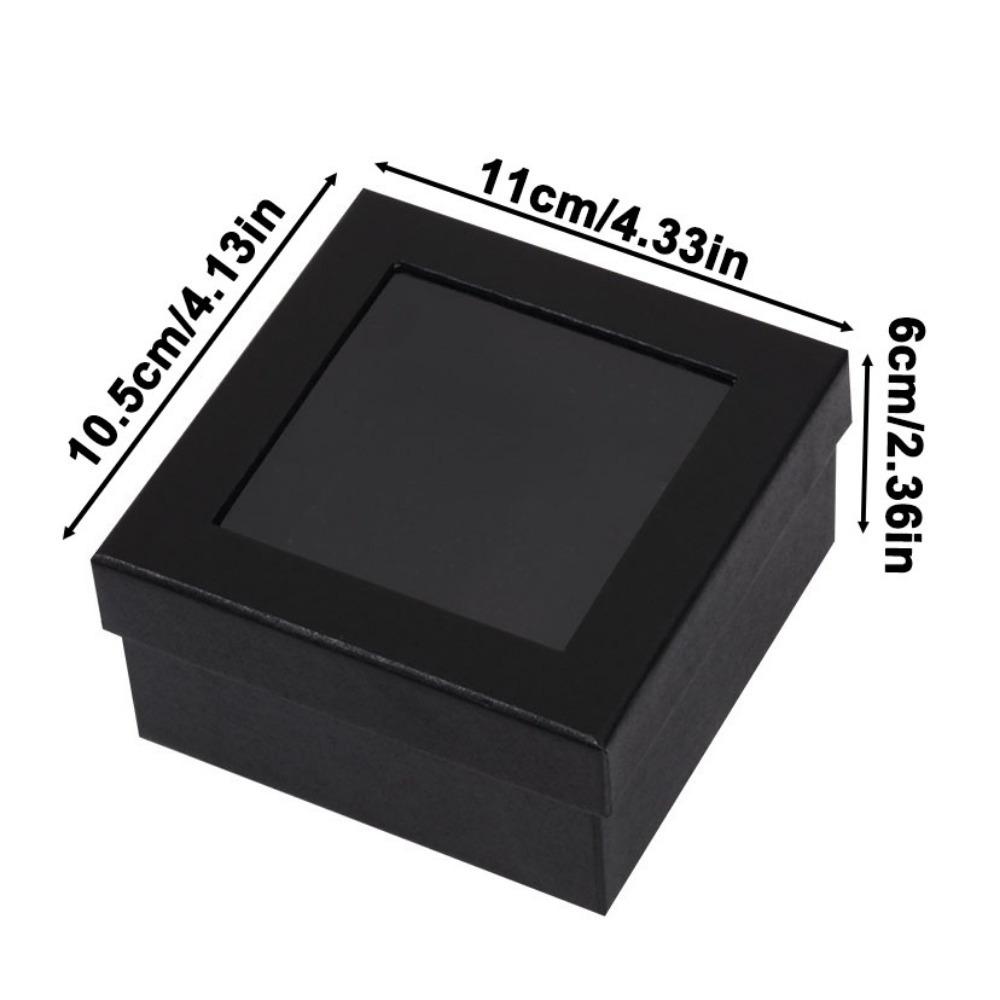 6pcs Kraft Paper Boxes with Window Gift Packaging Small Treat Boxes Soap Mini Treat Wrap Boxes for Wedding Party Jewelry Making Display