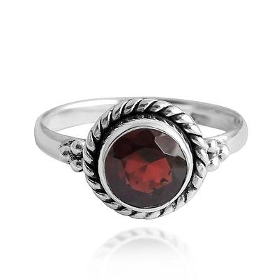 Garnet Gemstone Ring, 925 Sterling Silver Ring, Birthstone Ring, Women Ring, Handmade Ring, Designer Ring
