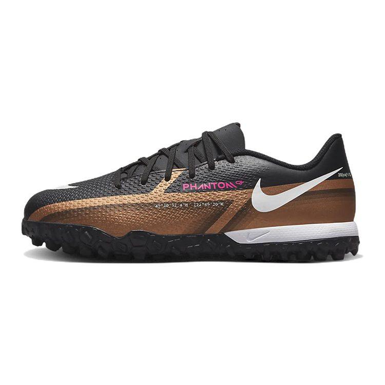 Nike Phantom GT Jr. Academy TF Scarpe da Calcio per Bambini Low top Prato Nero Oro Bambini DR6062-810