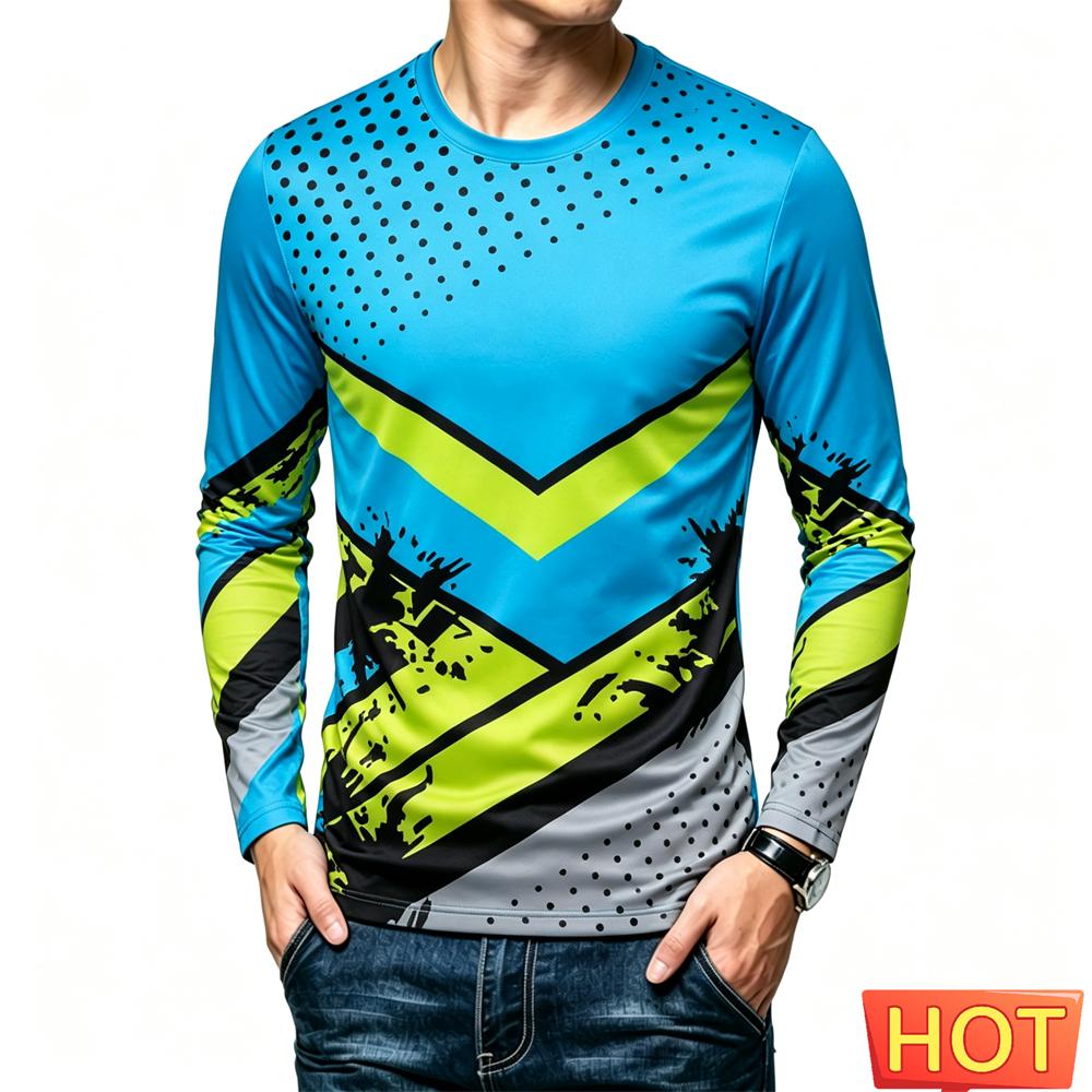 Outdoor Running Sports Men's T Shirt Funny Camouflage 3D Print Long Sleeve T-shirt Casual O-neck Loose Tops Autumn Gym Clothing