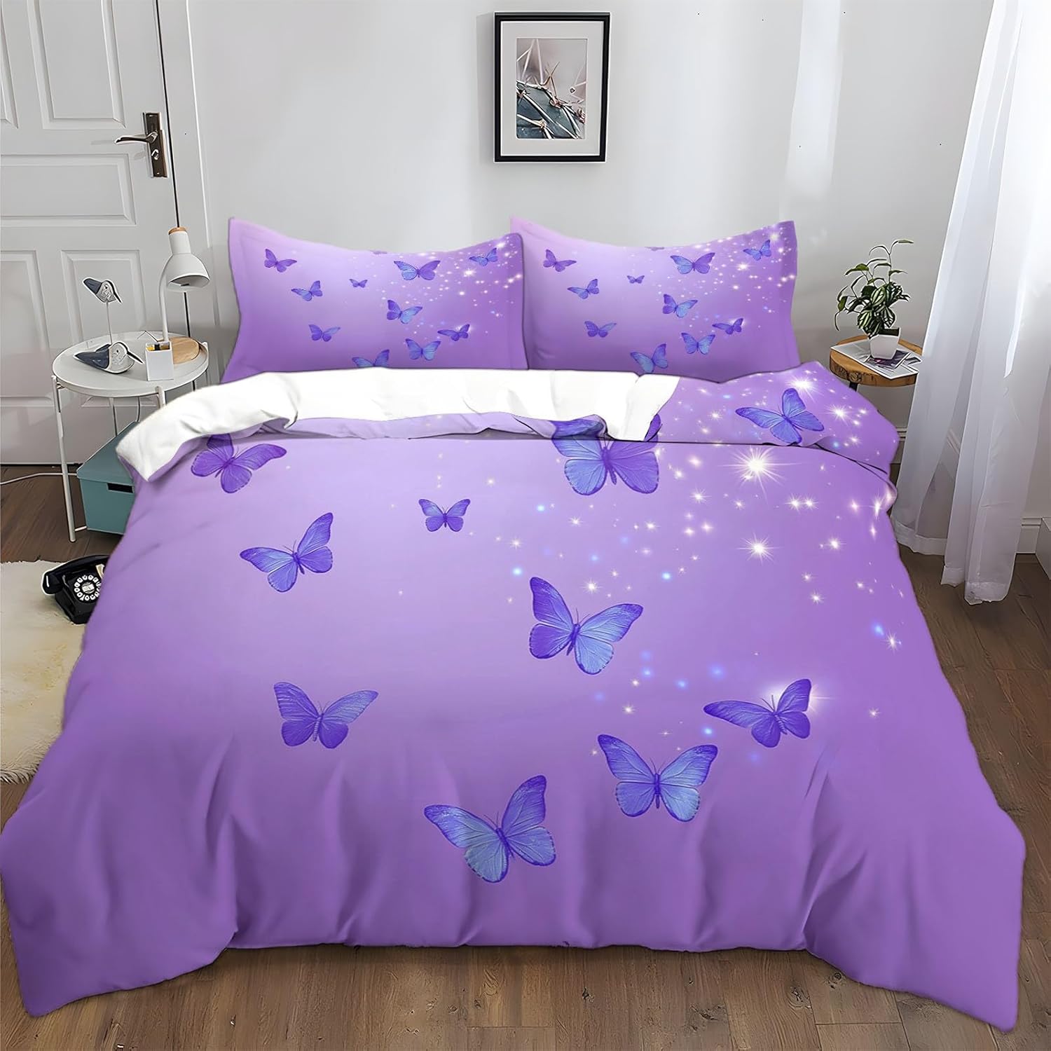 

Двусторонний пододеяльник Фэнтези Арт Акварельная Бабочка Микрофибра Комплекты Постельного Белья, Постельное Белье Фэнтези Бабочка Комплекты Пододеяльников 135x200cm 2pcs